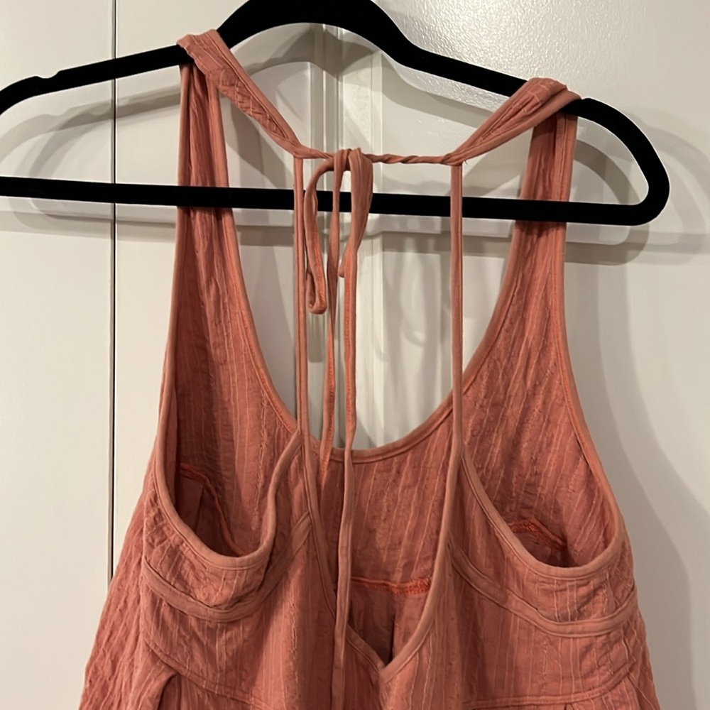 Worn Free People peach tie spaghetti strap top/tunic dress size XS - Picture 8 of 11